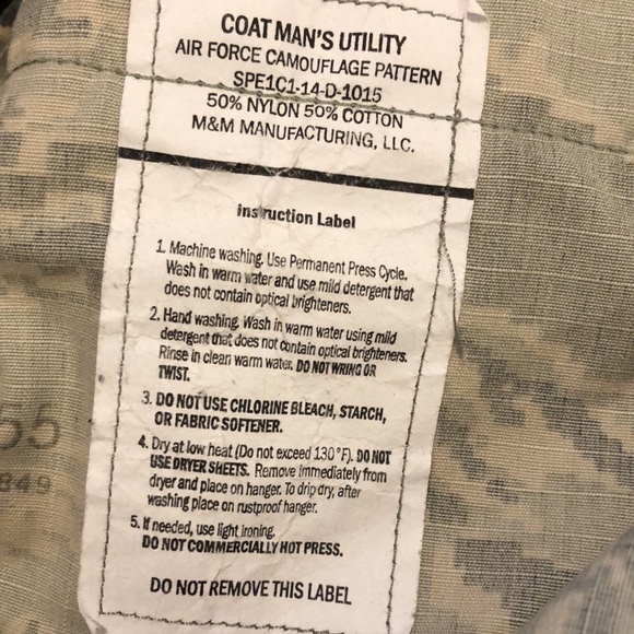 U.S Air Force Camouflage Combat Utility Shirt sz 40R - Picture 9 of 10